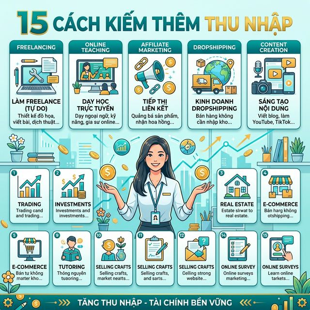 Side Hustle 2026: 15 Cách Kiếm Thêm Thu Nhập Cho Dân Văn Phòng