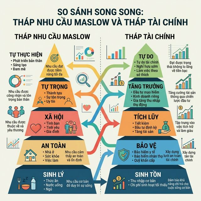 Tháp nhu cầu Maslow ứng dụng vào tháp tài sản