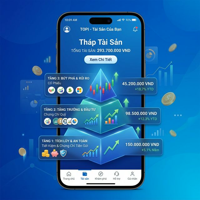 Xây dựng tháp tài sản với ứng dụng TOPI